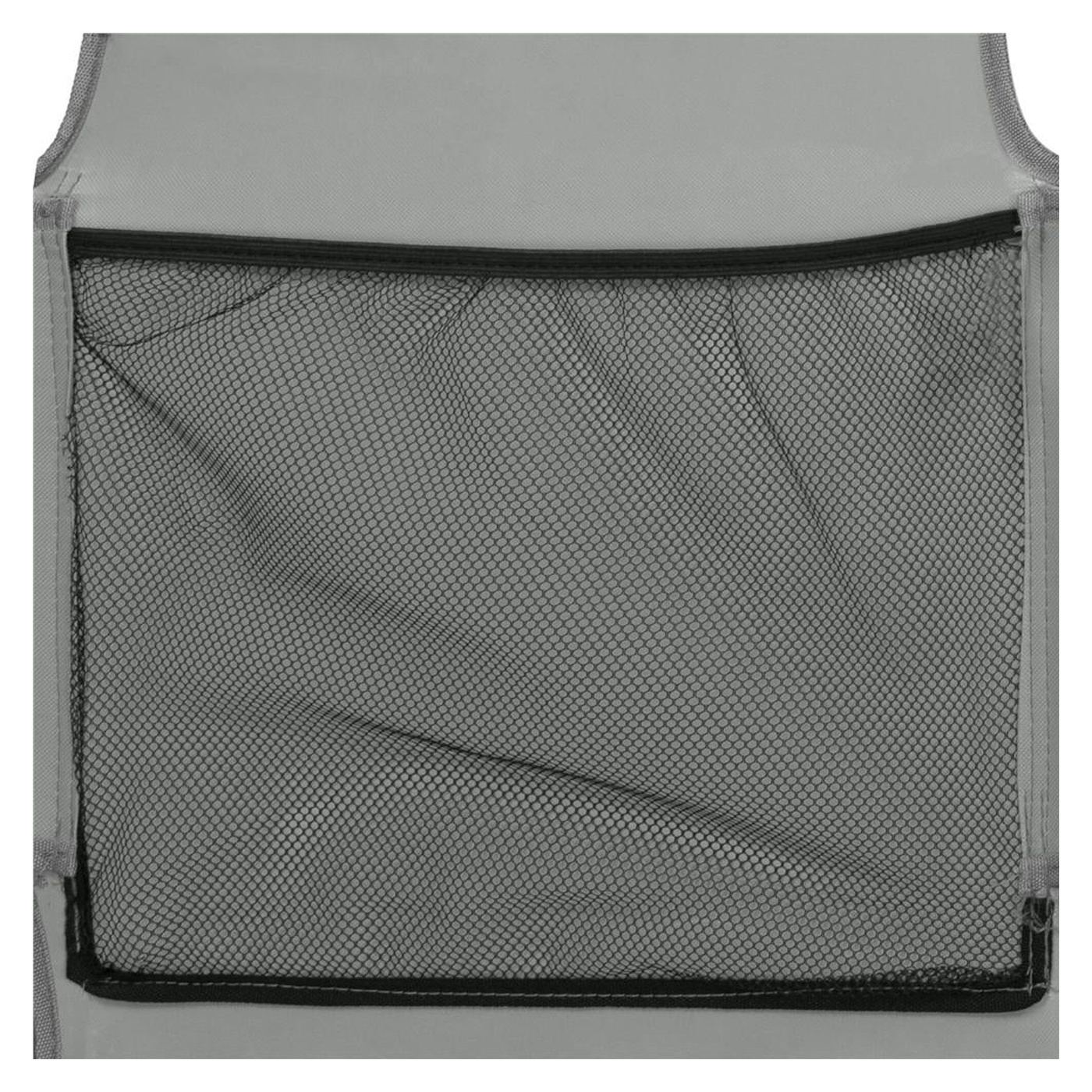Összecsukható kempingágy kerekekkel, állítható napellenzővel és tárolózsebbel, 150x61 cm, 120 kg, szürke - 12