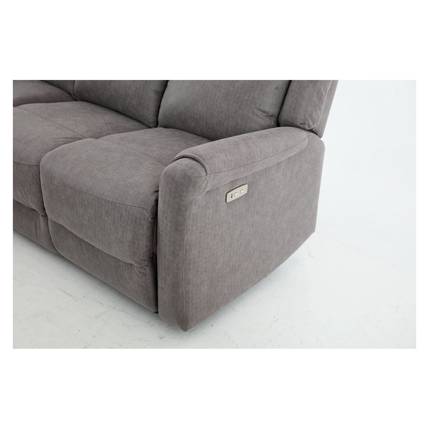 Elektromos dönthető kanapé szett, 3 részes, recliner funkció, középső konzol, 6 ülőhelyes, világosszürke - 11