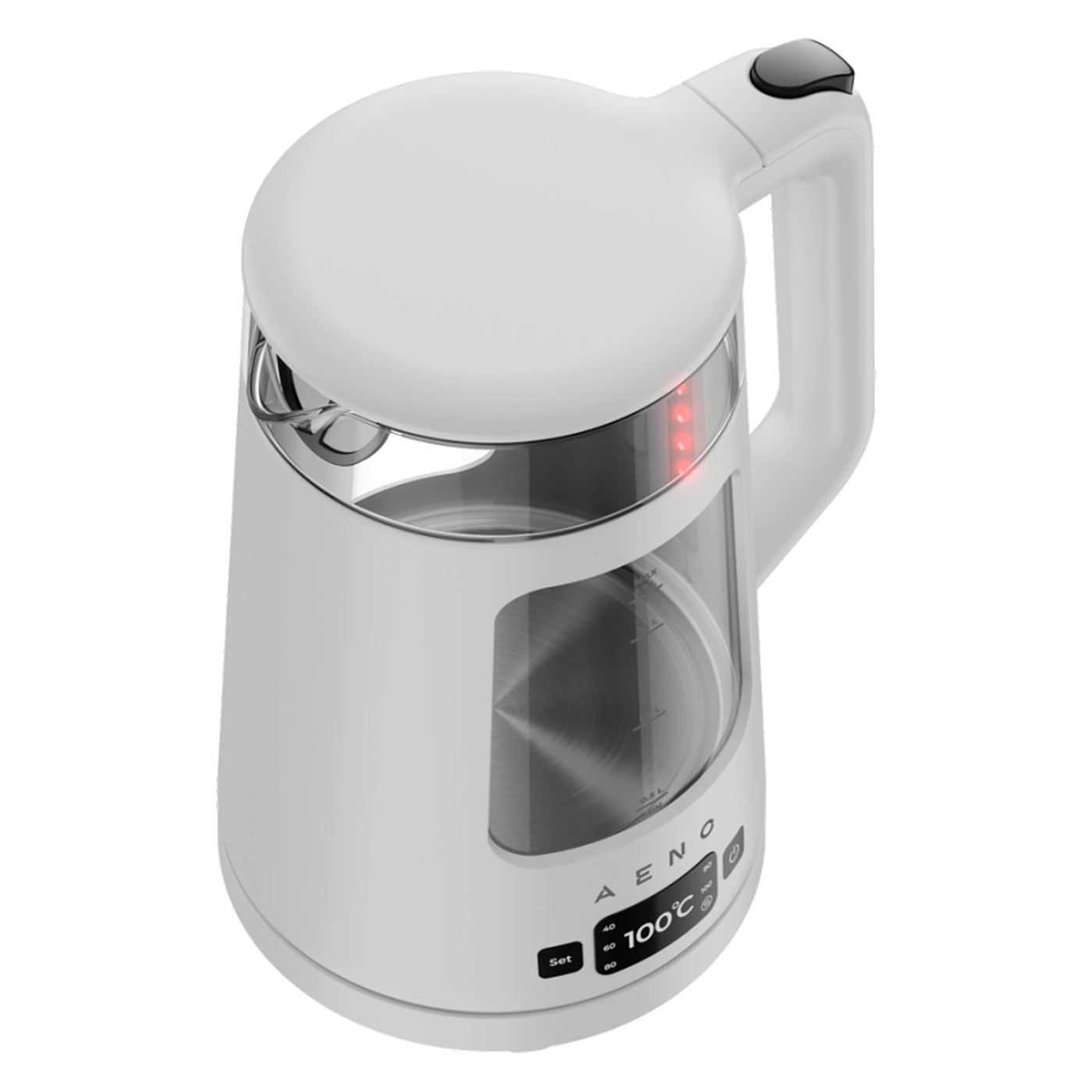 Elektromos vízforraló AENO EK6 AEK0006, 2200W, 1.7 L, 40-100°C, STRIX, LED, Kettős falú, Szűrő, 360°-os talp, Fehér - 12