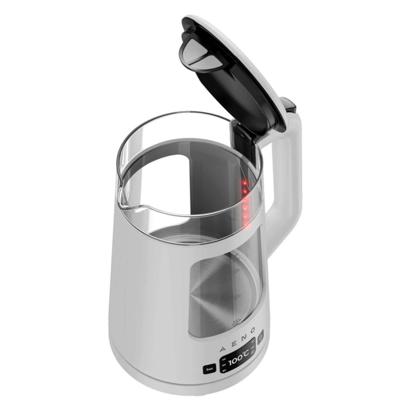 Elektromos vízforraló AENO EK6 AEK0006, 2200W, 1.7 L, 40-100°C, STRIX, LED, Kettős falú, Szűrő, 360°-os talp, Fehér - 13