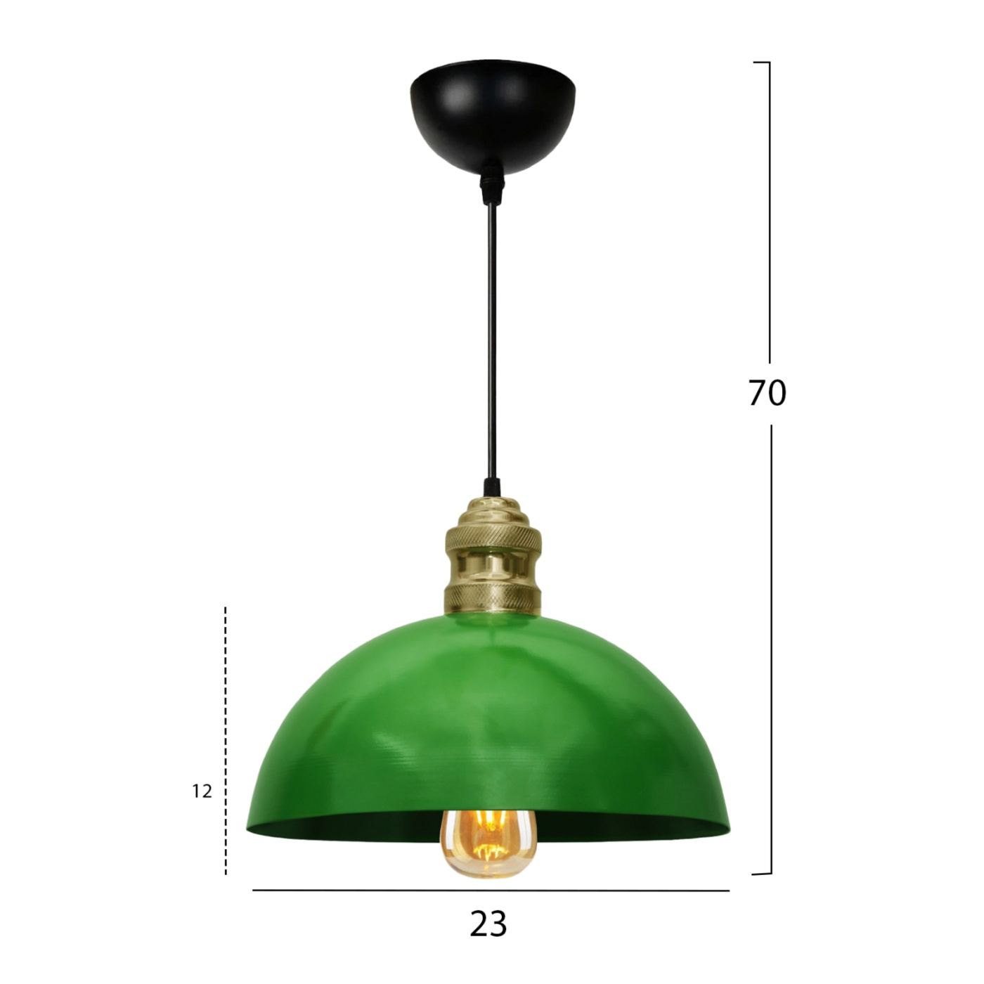 Függőlámpa konyhába, E27, zöld árnyalat, 70 cm - 2