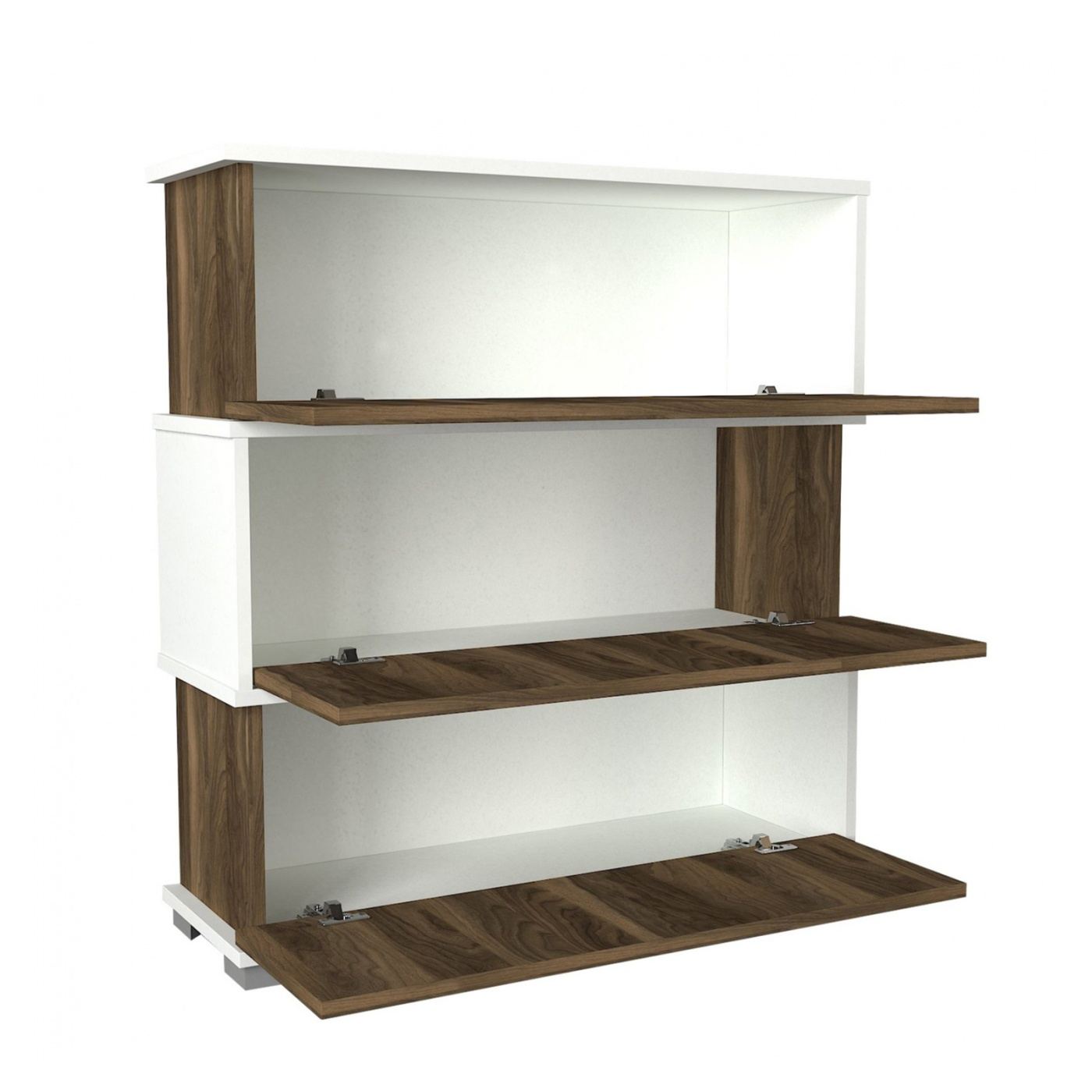 Dulap pentru pantofi, nuanta alb/nuc, 90x30x93 cm - 11