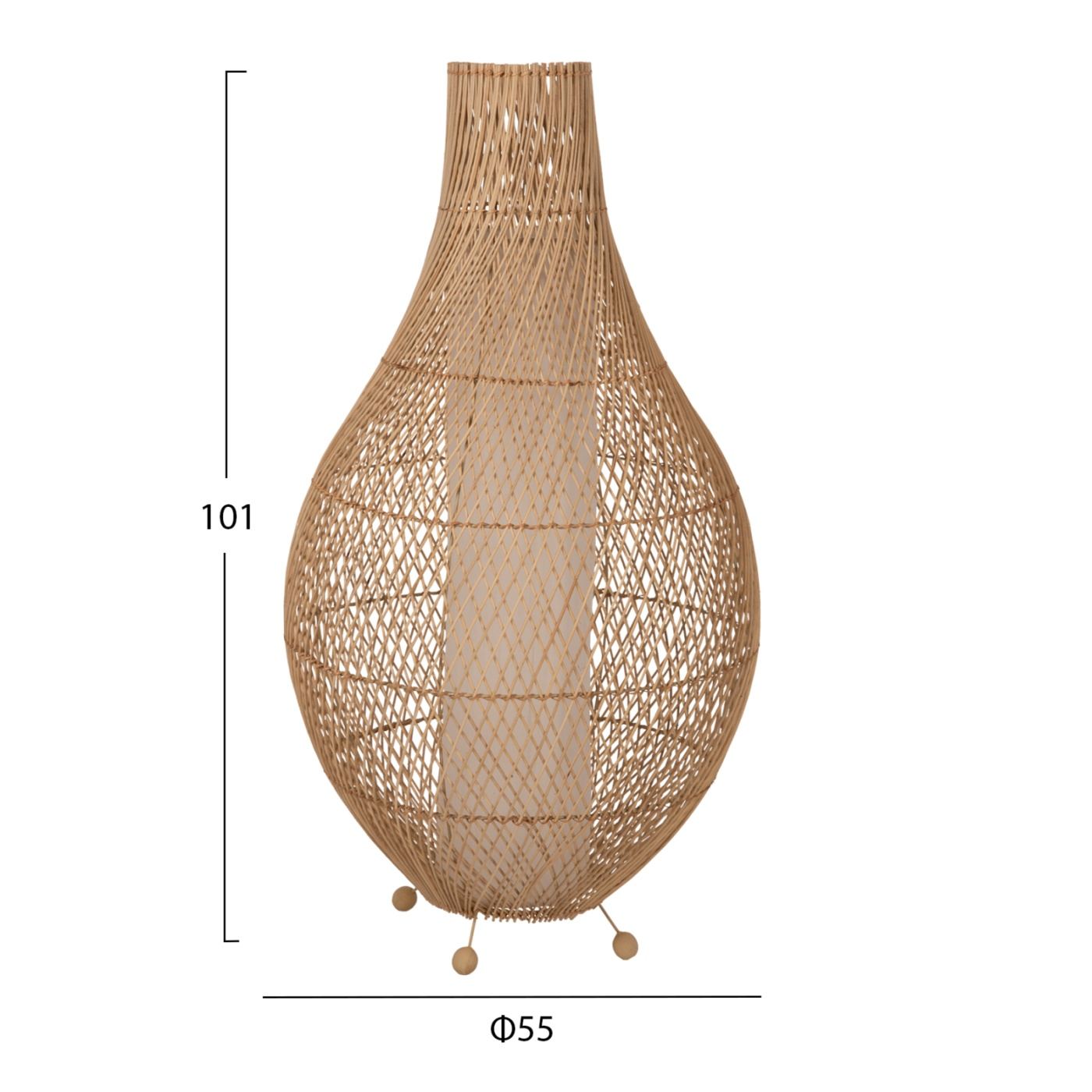 Rattan padlólámpa, természetes árnyalat, 55x101 cm - 2