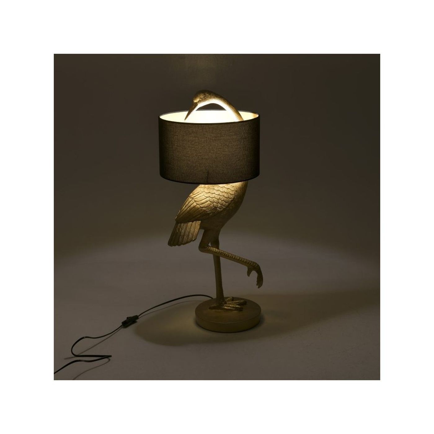 Asztali lámpa, gólya alakú, arany/fekete, Luminaire, 30x74 cm - 2