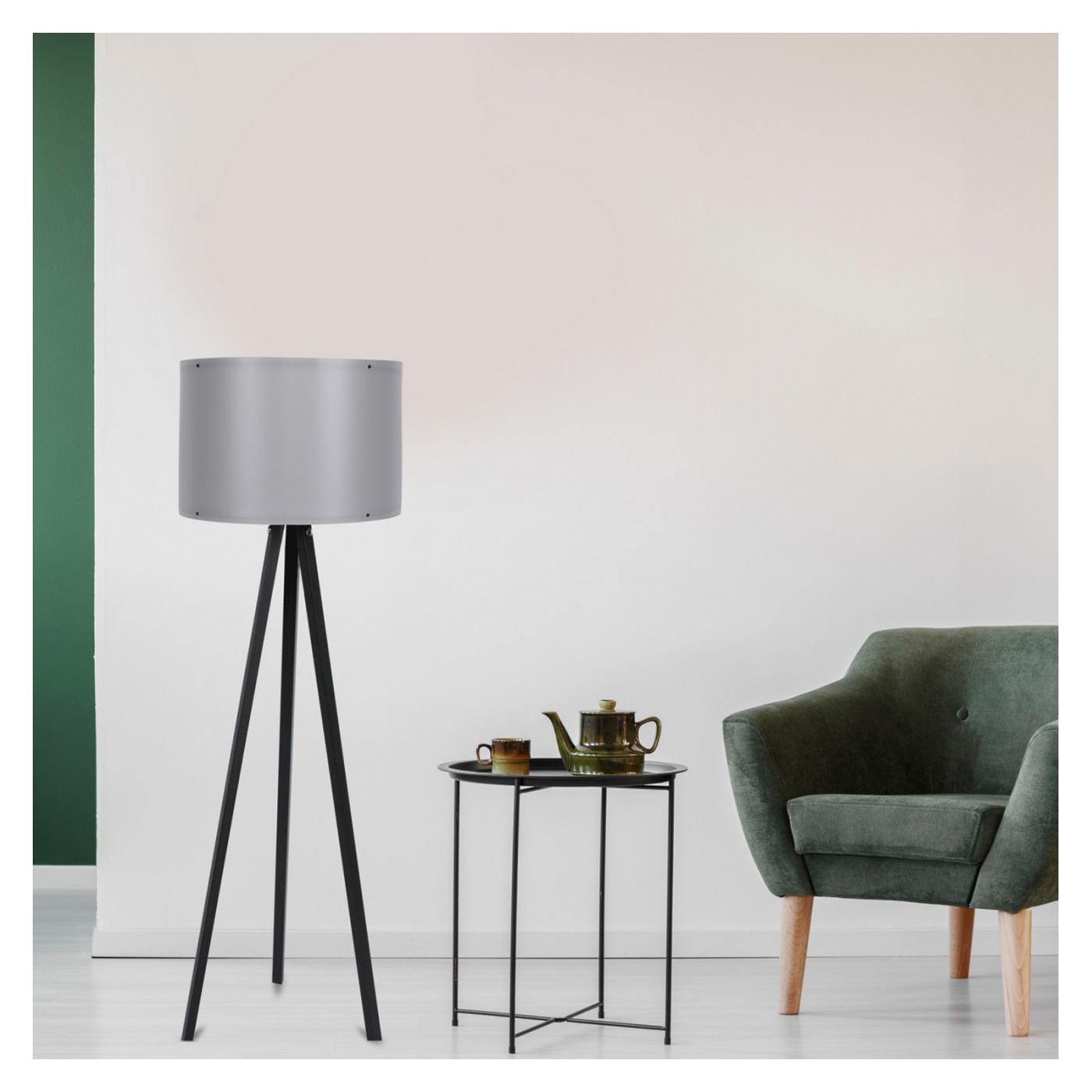 Padlólámpa, MDF, E27, szürke/fekete árnyalat, 38x145 cm - 3