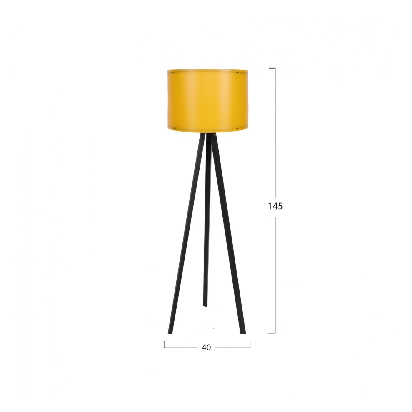 Padló lámpa, MDF, E27, sárga/fekete árnyalat, 38x145 cm - 2