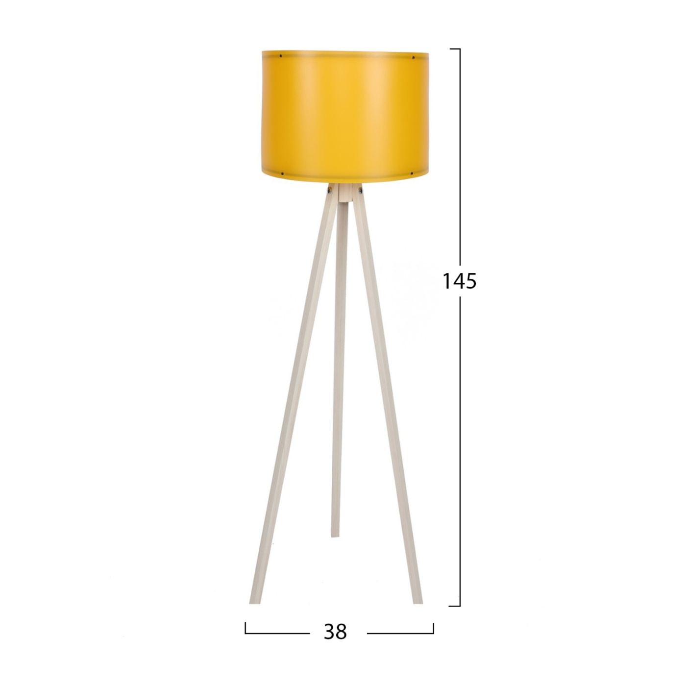 Padló lámpa, MDF, E27, krémszínű, 38x145 cm - 2