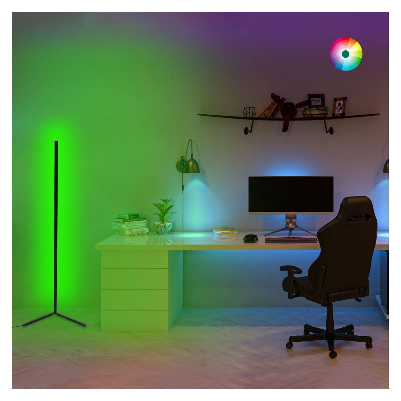 RGB LED padlólámpa, vezérlés vezeték nélkül, 30x30x120 cm - 5