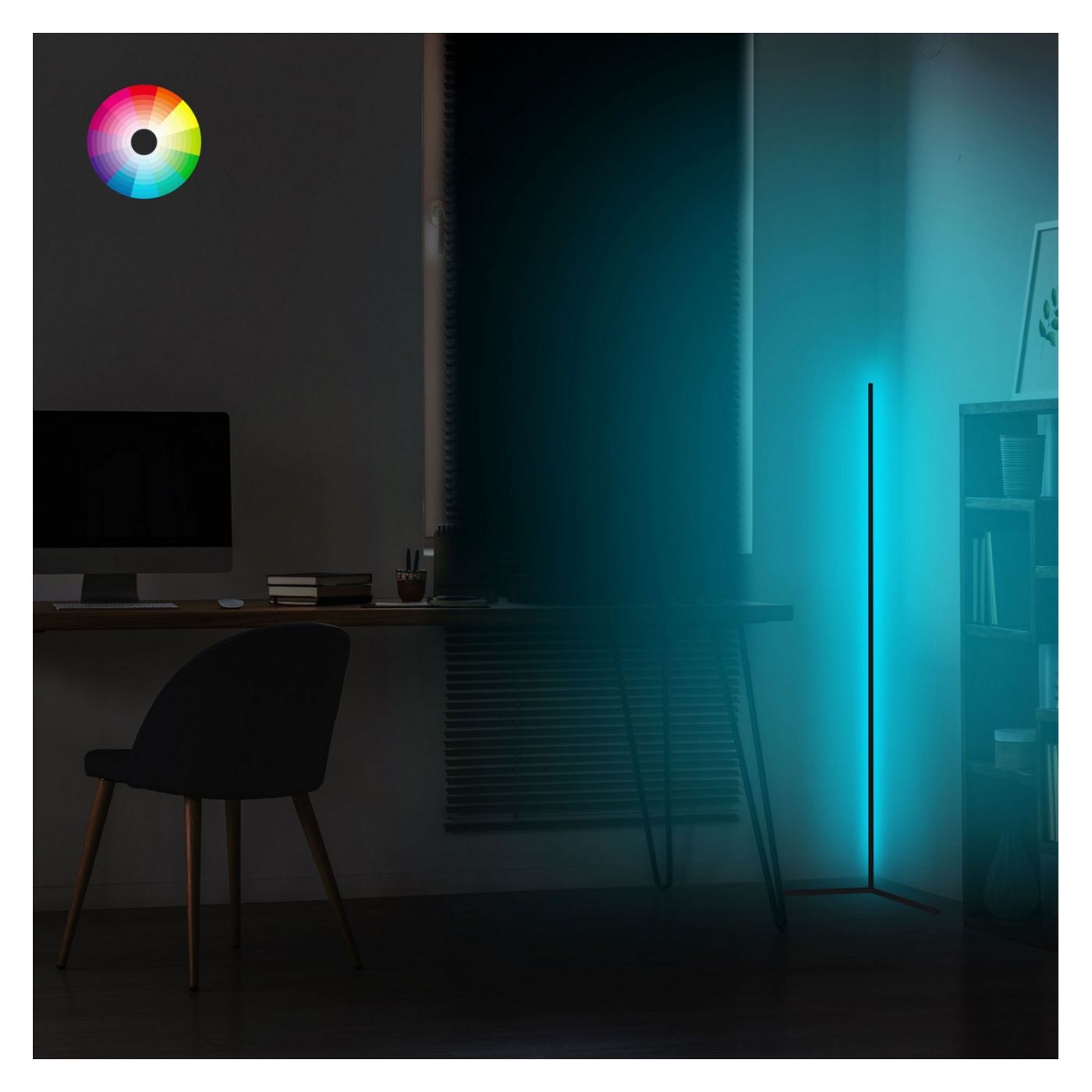 RGB LED padlólámpa, vezérlés vezeték nélkül, 30x30x120 cm - 7