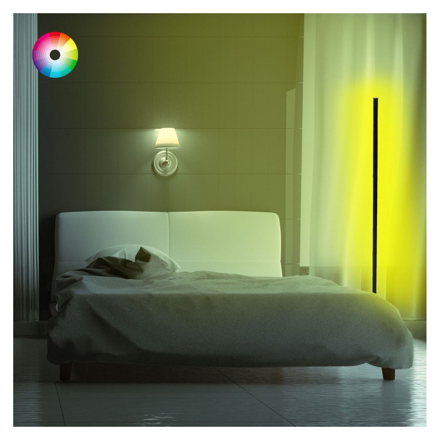 RGB LED padlólámpa, vezérlés vezeték nélkül, 30x30x120 cm - 8