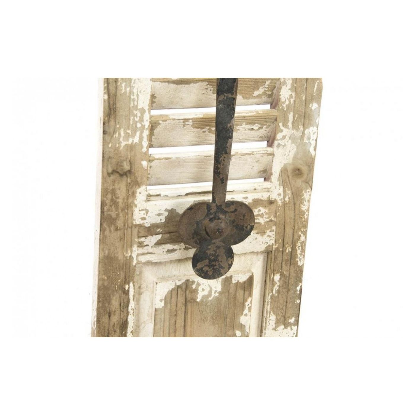 Antikolt fa konzol fém lámpával, 32x106x23 cm - 3