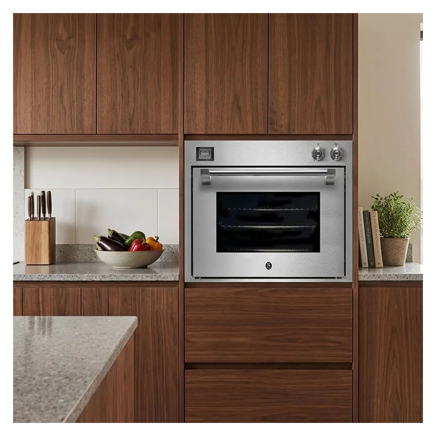 Prémium beépíthető elektromos sütő gőzzel és légkeveréssel, Steel Cucine, 90 cm, 91 liter, króm/rozsdamentes acél - 2