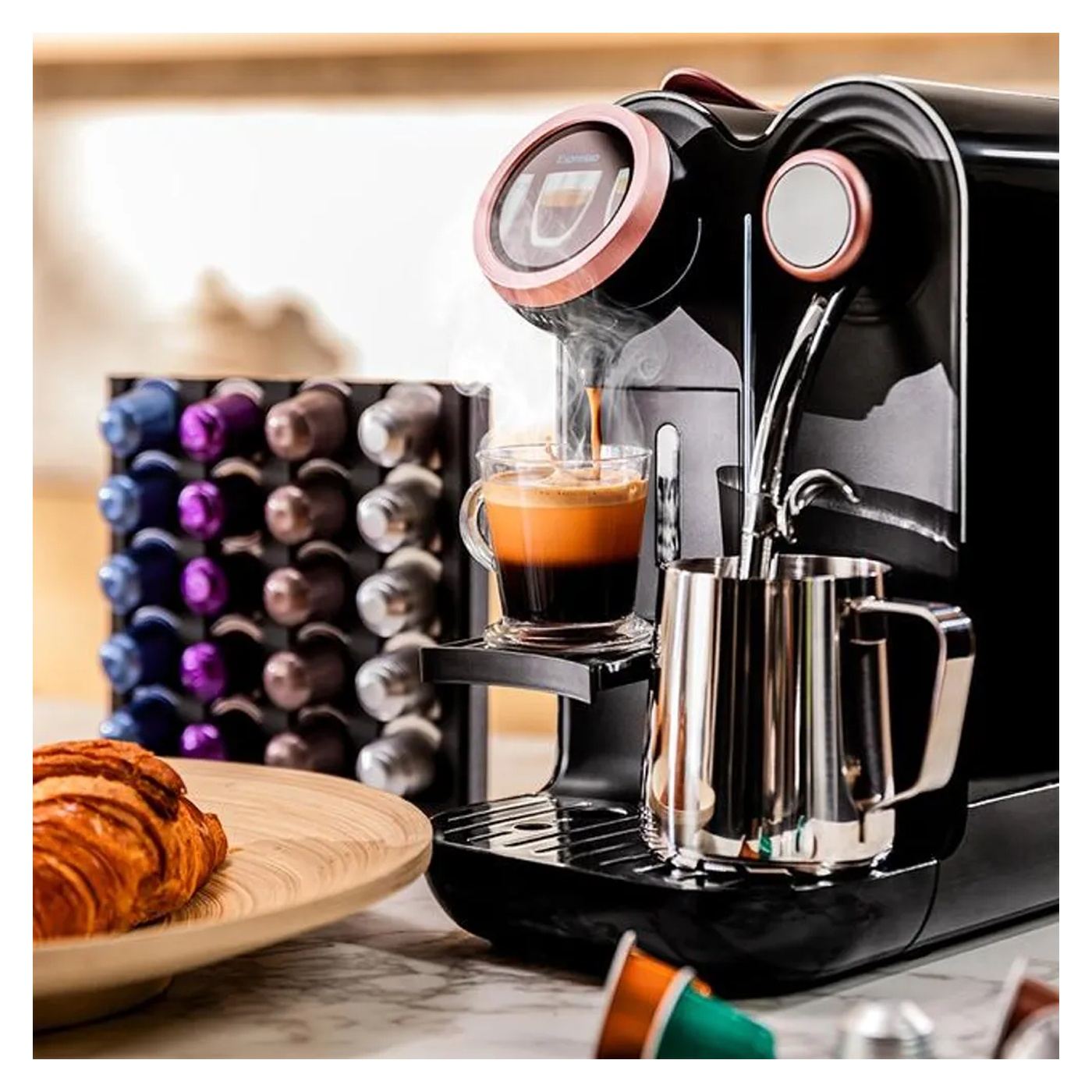 Automata kapszulás kávéfőző, Cecotec, Power Caps Spin, 20 bar, Fekete/Rózsaszín - 6