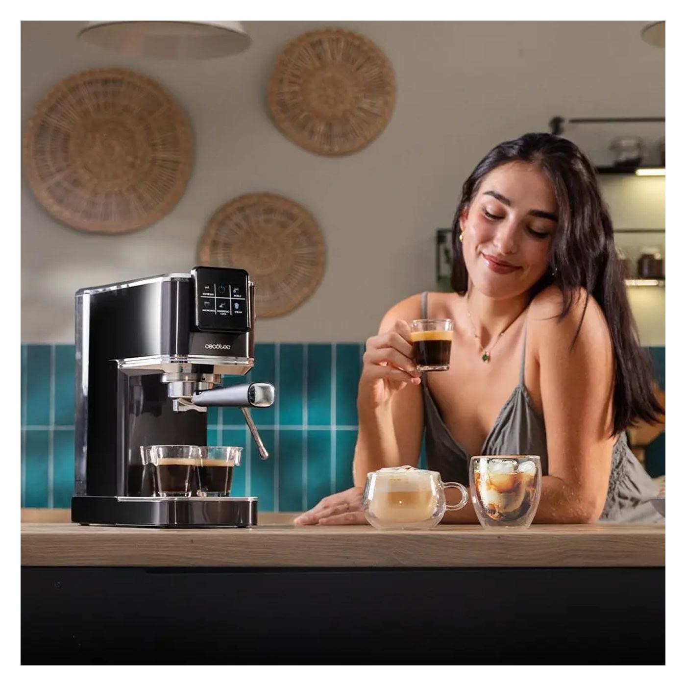 Félautomata eszpresszógép, Cecotec, ColdBrew, 20 bar, Fekete - 5