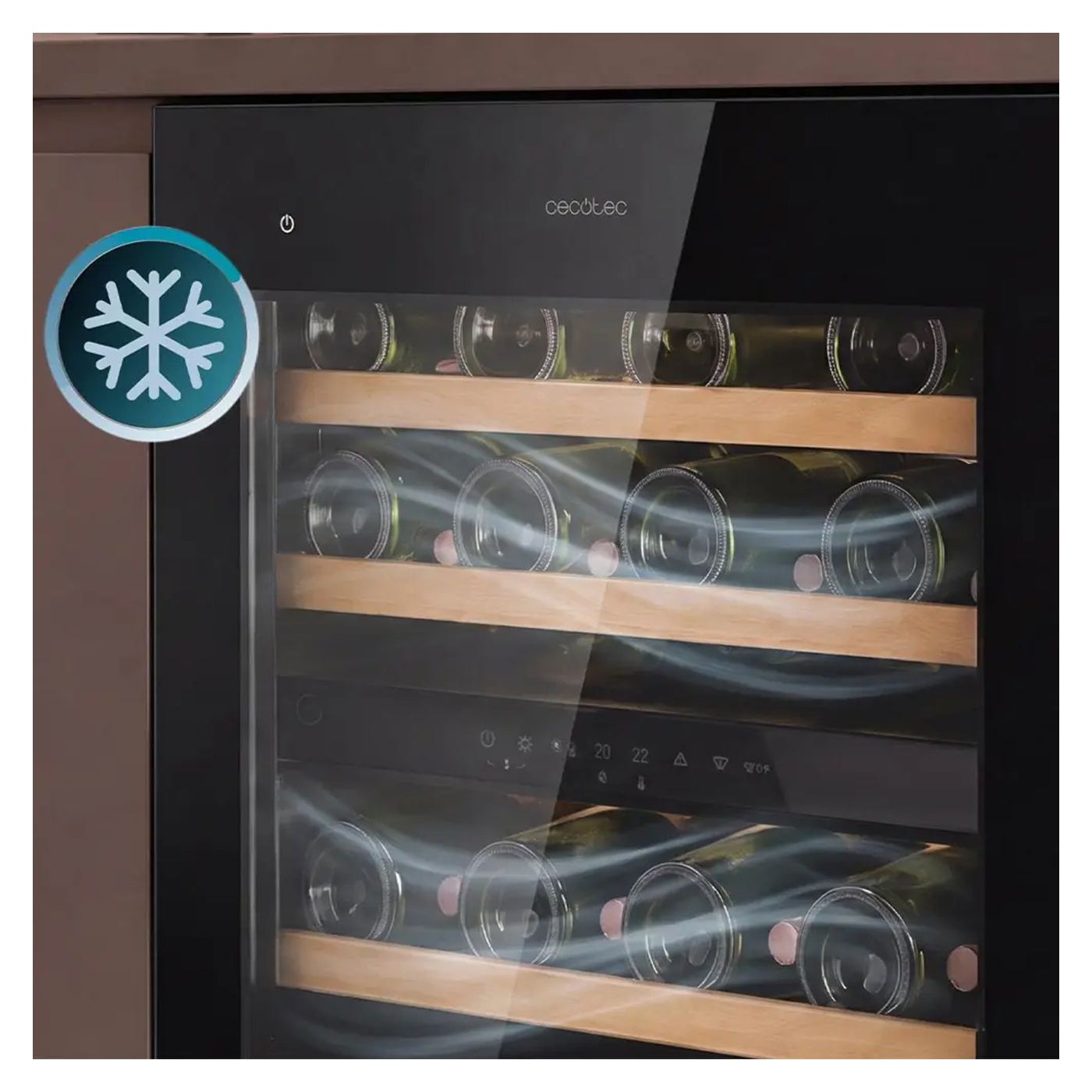 Beépíthető borhűtő, Cecotec, GrandSommelier 36000 Touch, 36 palack, matt fekete - 5