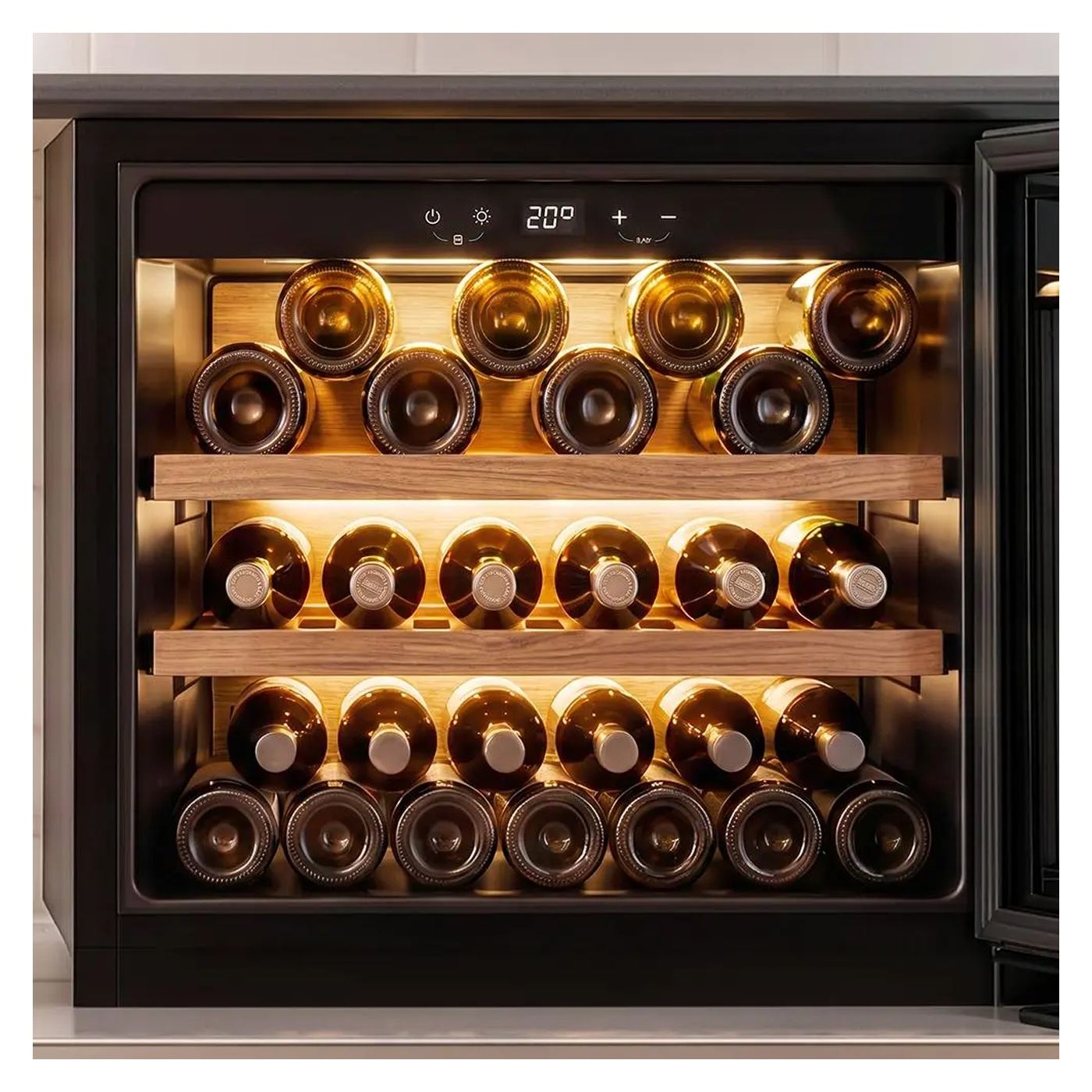 Beépíthető borhűtő, Cecotec, GrandSommelier 28000 Touch, 28 palack, Matt fekete - 2