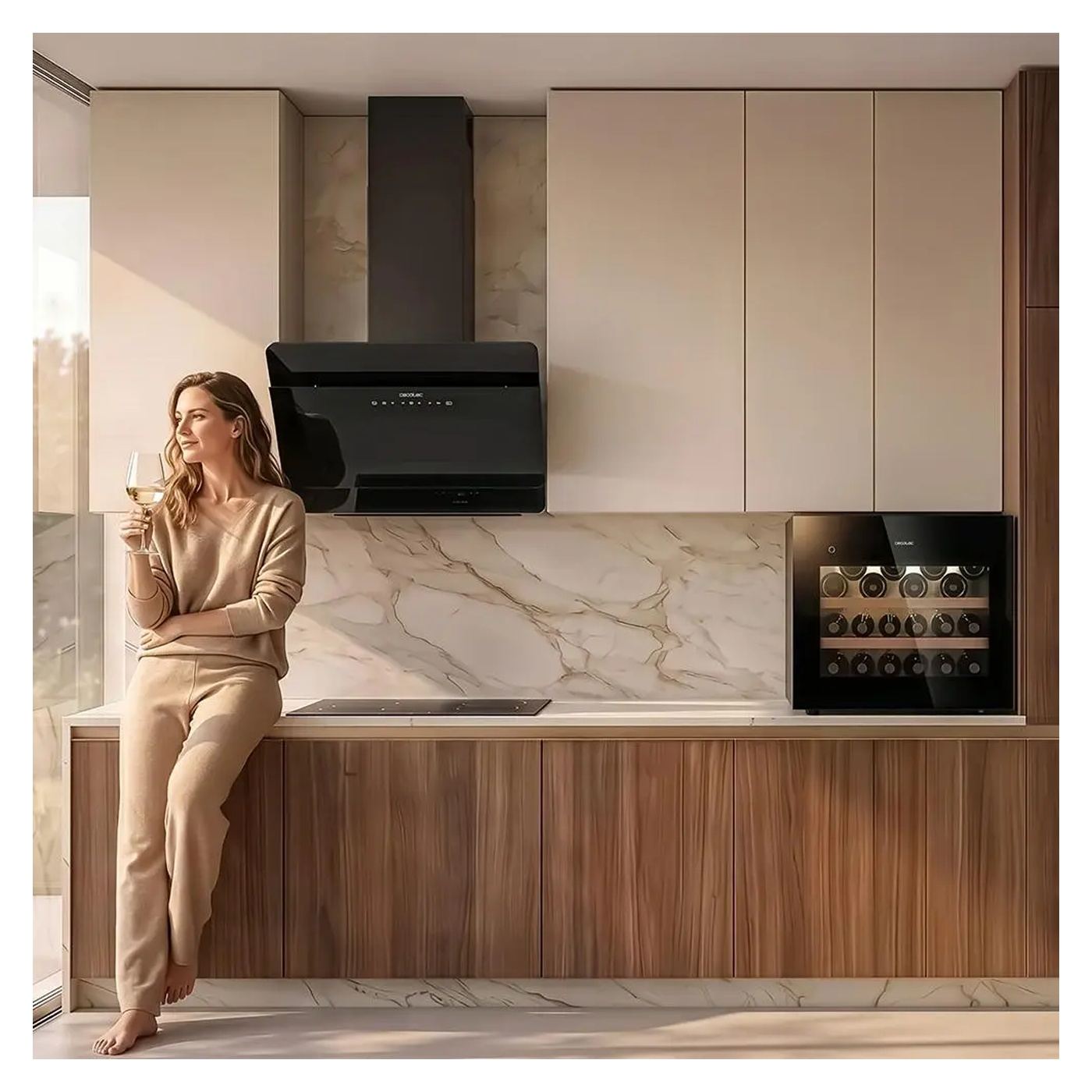 Beépíthető borhűtő, Cecotec, GrandSommelier 28000 Touch, 28 palack, Matt fekete - 6