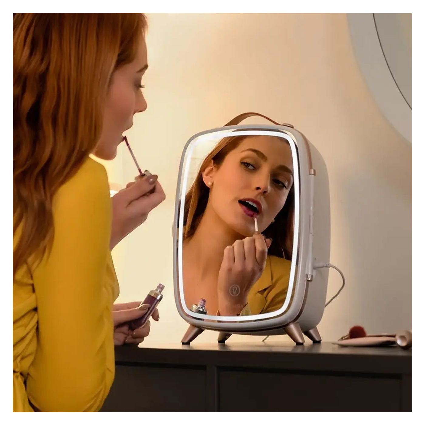 Mini hordozható kozmetikai hűtőszekrény Cecotec CoolingBeauty 6000 Mirror, 6l, Ajtó külső tükörrel, LED világítás 3 intenzitássa - 6