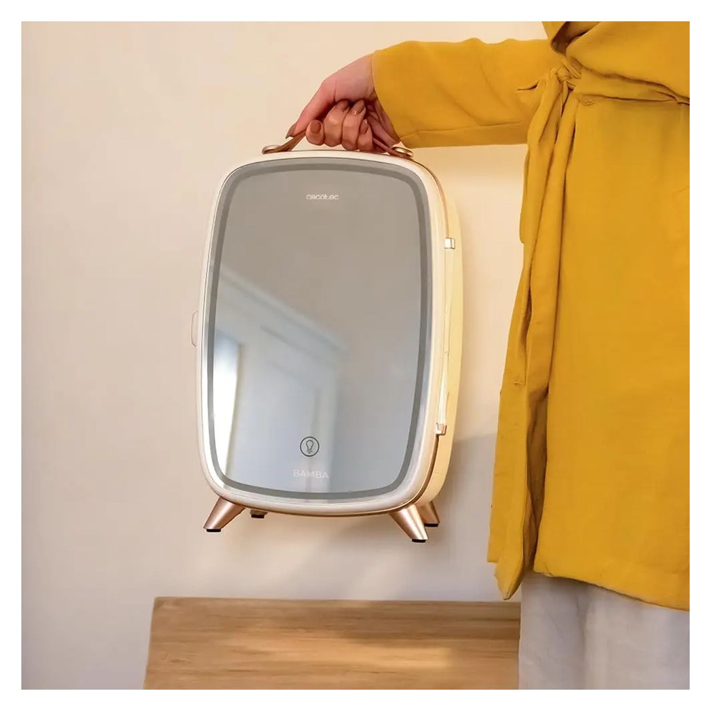 Mini hordozható kozmetikai hűtőszekrény Cecotec CoolingBeauty 6000 Mirror, 6l, Ajtó külső tükörrel, LED világítás 3 intenzitássa - 8