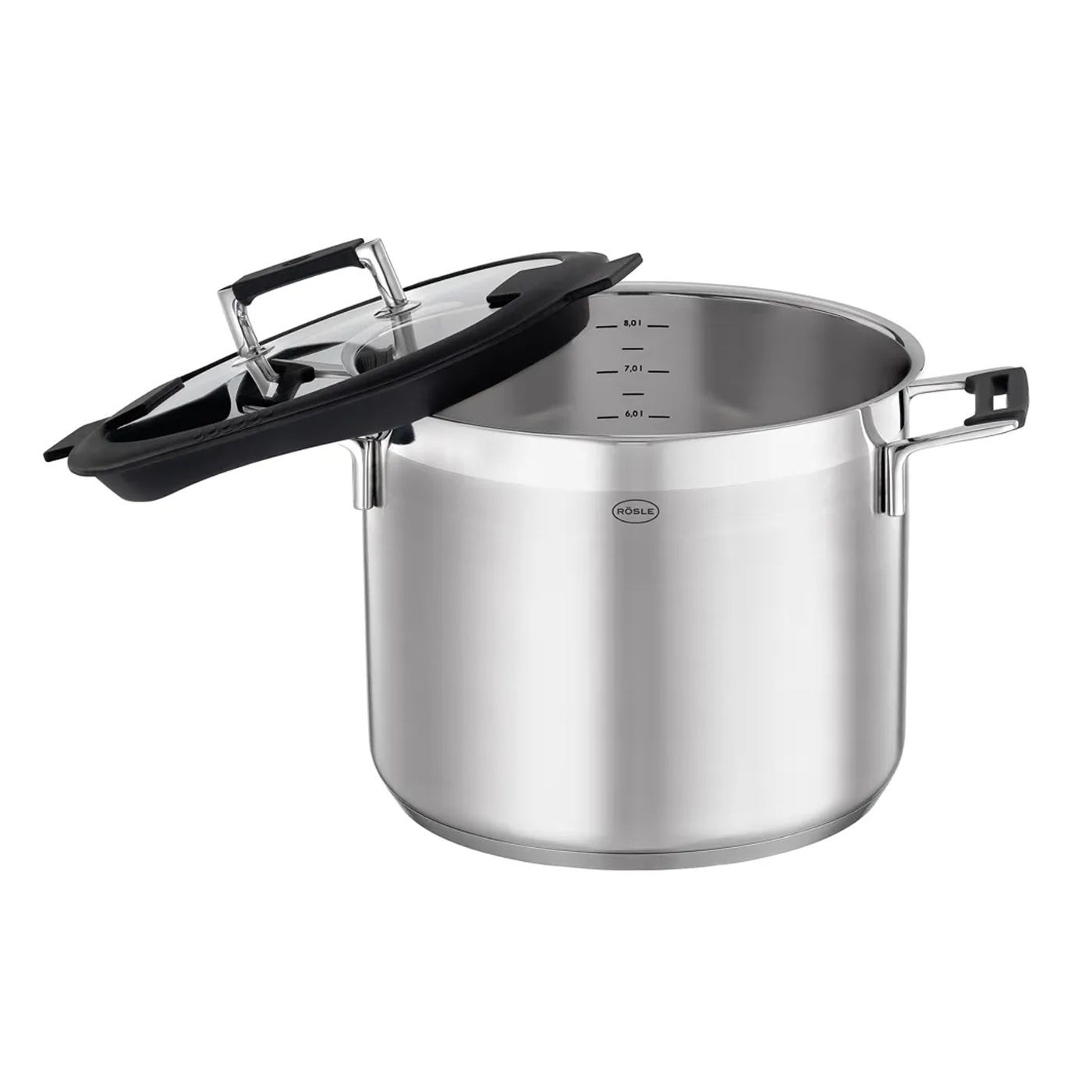 Tálca fedéllel, Rosle, Silence Pro, Ø24 cm, 8,3 liter, rozsdamentes acél - 6