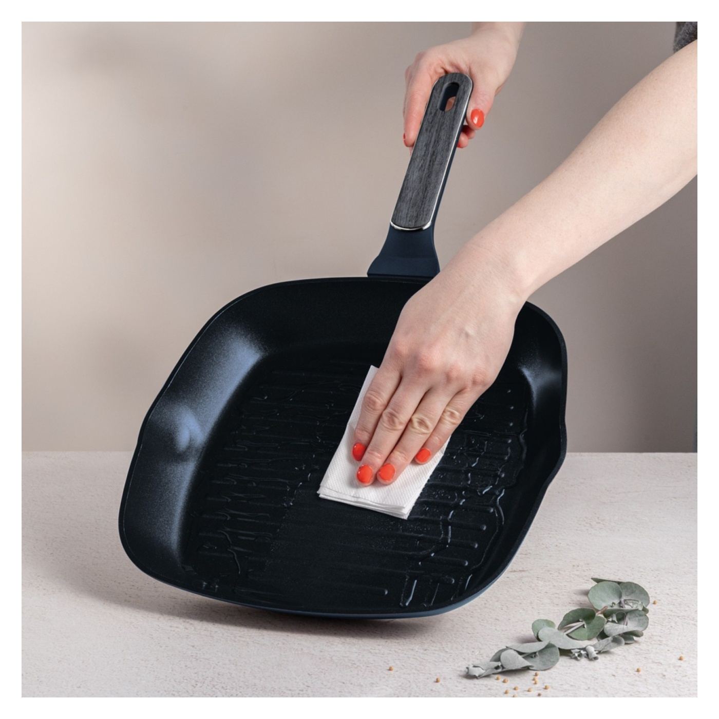 Berlinger Haus BH 8374 Grill serpenyő fedővel, Mélytengeri kollekció, Matt kék, Minden főzőlaphoz, beleértve az indukciósat is - 6