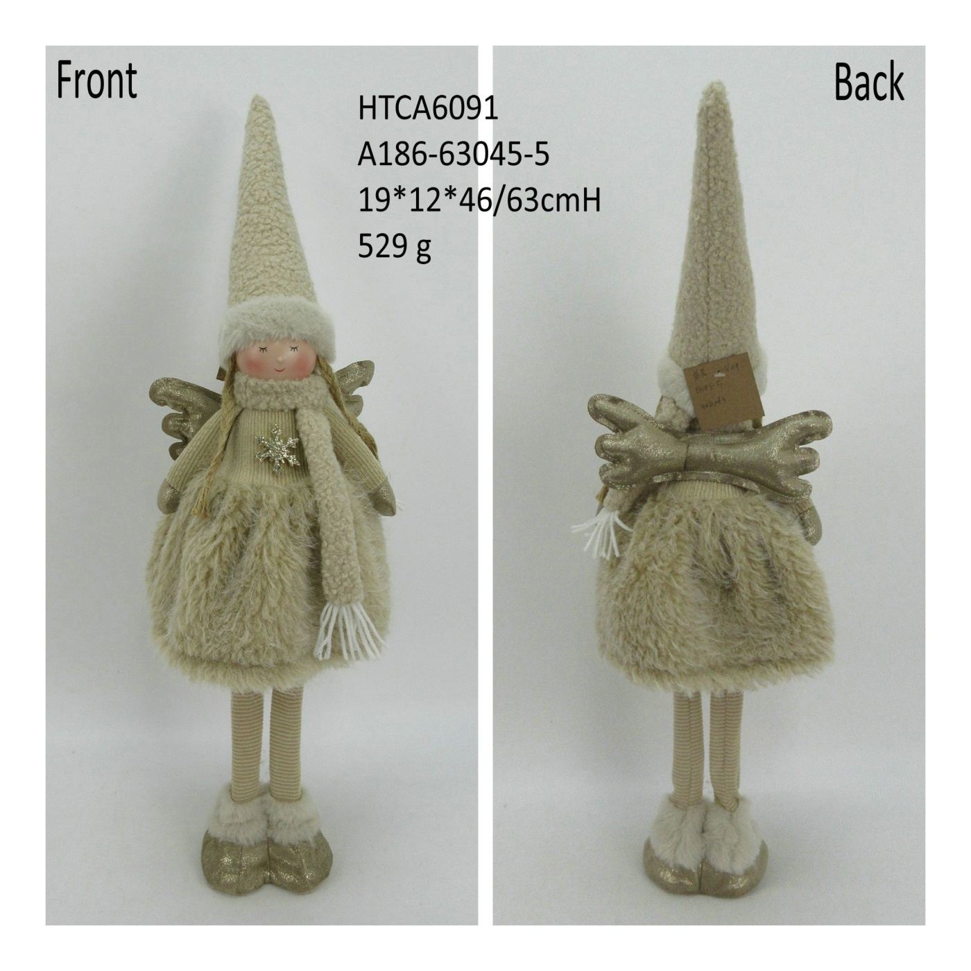 Plüssfigura Santa Lila Angyallány 16x12x63cm színes 1db - 2