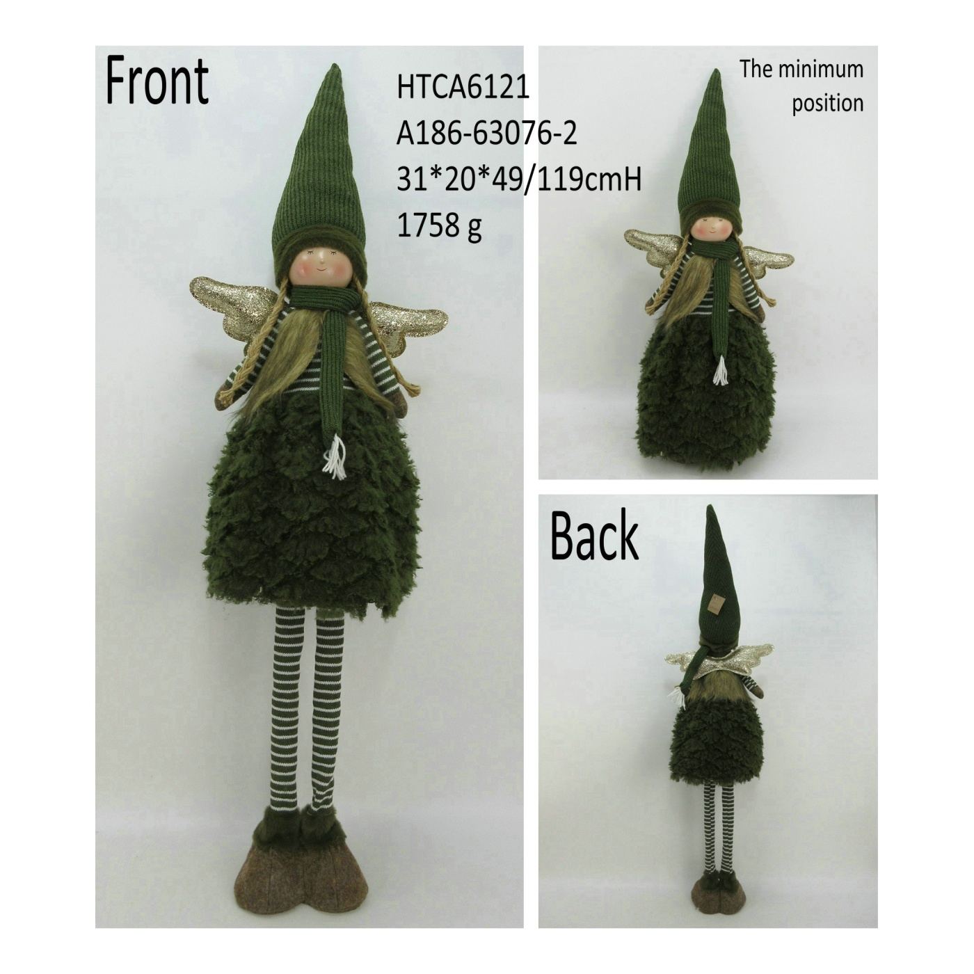 Plüss figura Santa Lila Angyallány 22x19x80x116cm 1db - 2