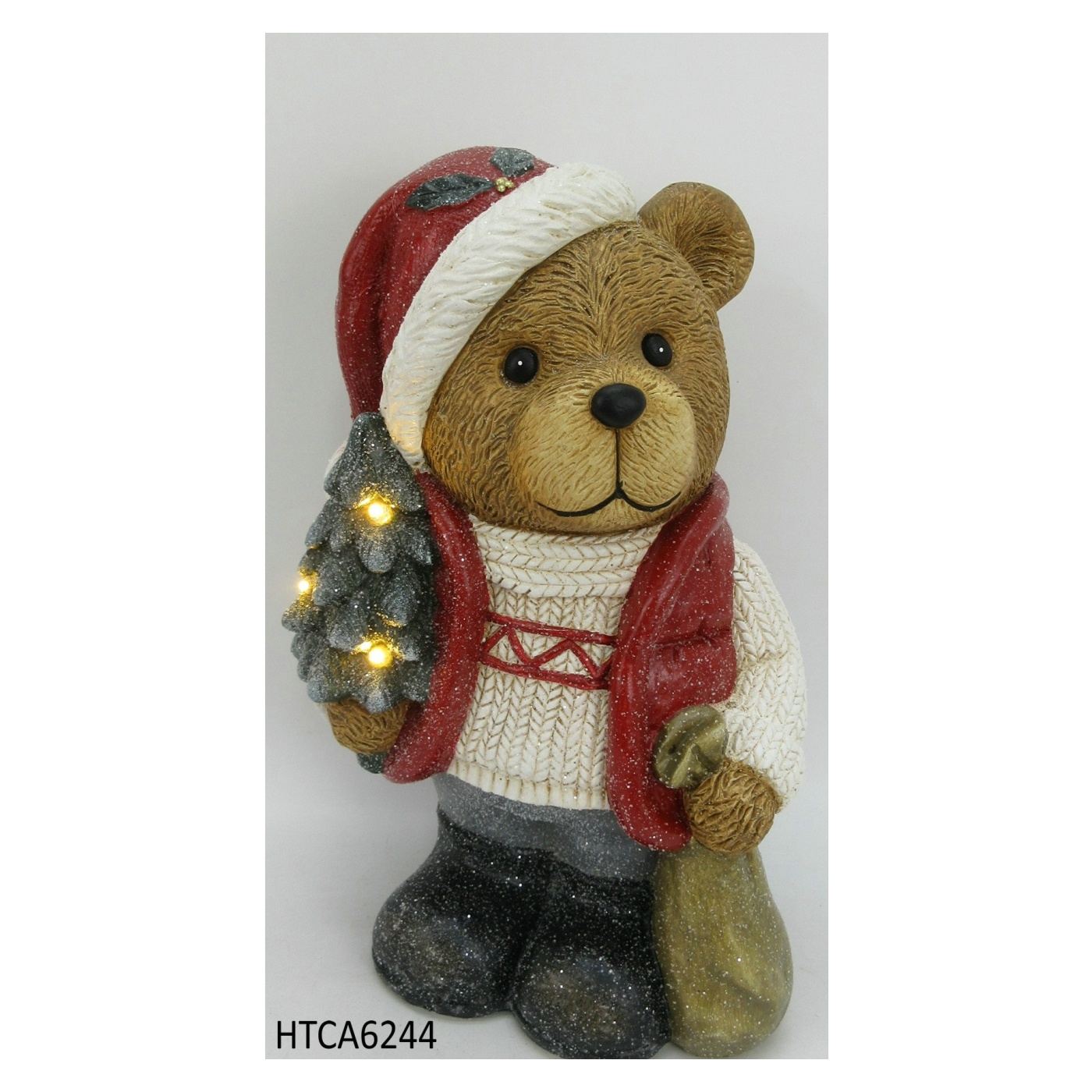 LED medvefigura Santa Lila Figura Miś 25x19x39cm 1db - 2
