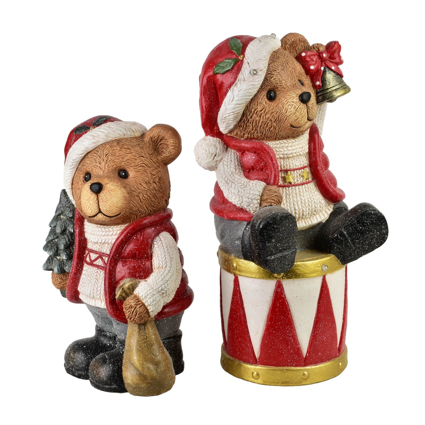 LED medvefigura Santa Lila Figura Miś 25x19x39cm 1db - 3