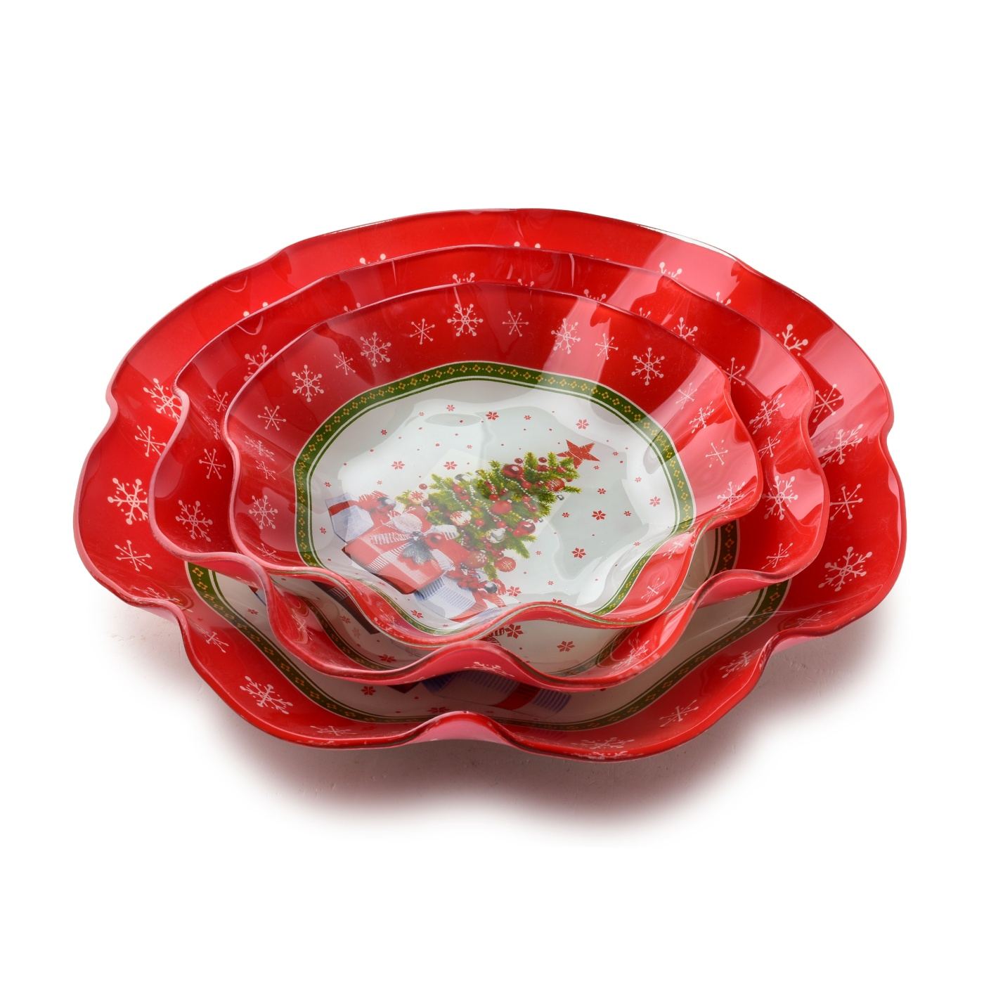 üveg dekorációs tányér Allesken SANTA LILA 28,5x28,5x4cm piros 1db - 3