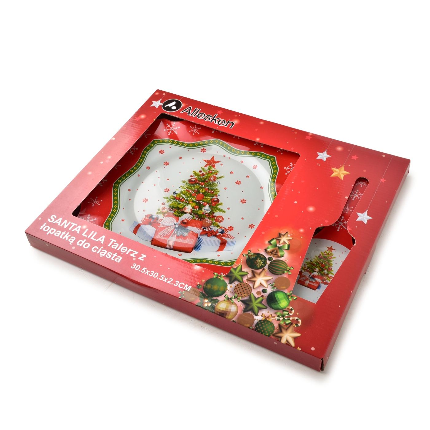 Üveg tortatál lapáttal Santa Lila 30,5x30,5x2,3 átlátszó 1 készlet - 4