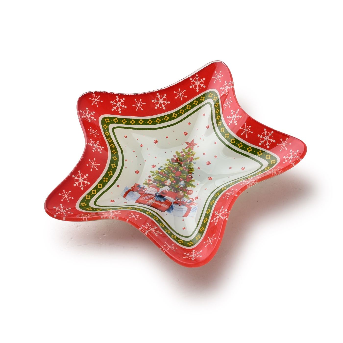 üveg tálka Allesken SANTA LILA 19,5x19,5x3,3cm piros fehér zöld 1db - 2