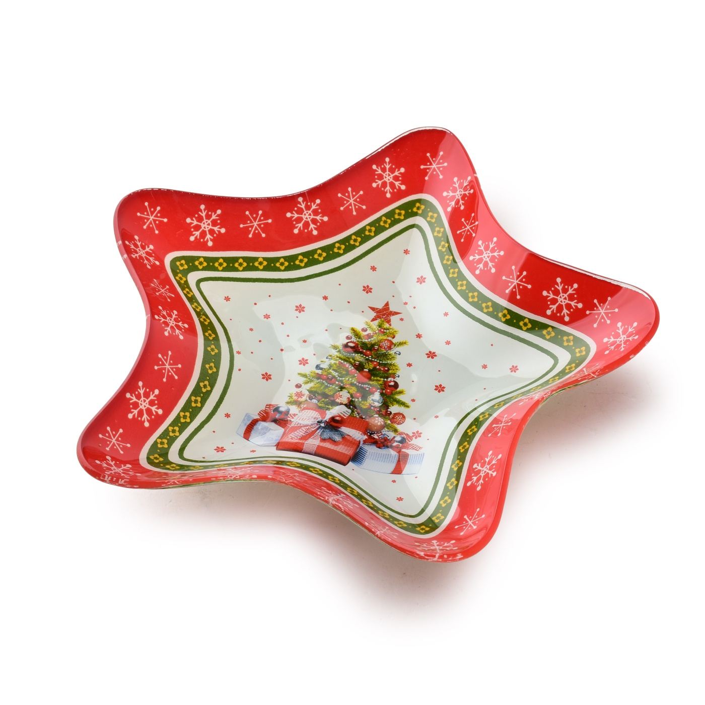 csillag alakú üvegtálka Allesken Santa Lila 23x23x3,8cm piros 1db - 2