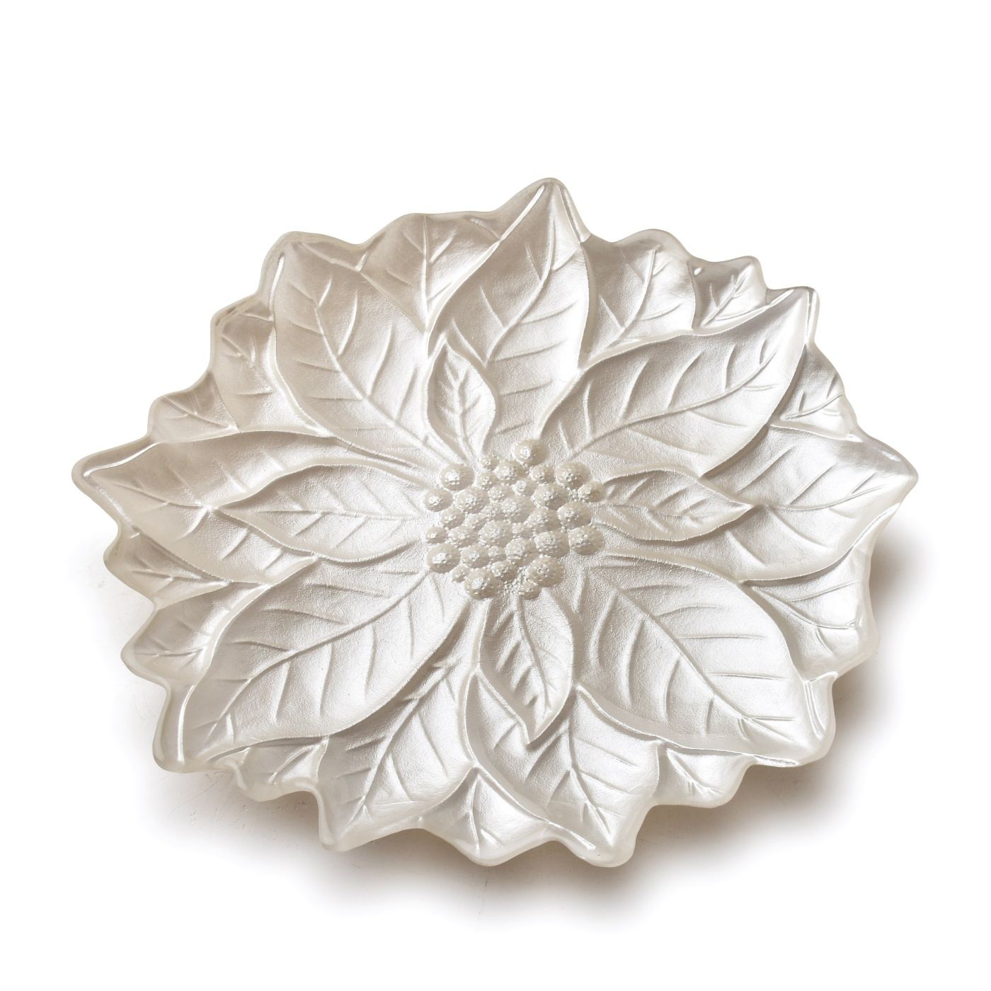 Üveg dísztányér Flowie Kwiat 31,5x31,5x3,6cm gyöngyház 1db - 2