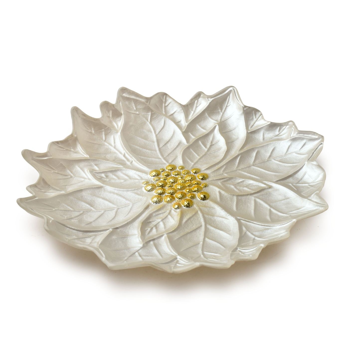 üveg dísztál Allesken Flowie 31,5x31,5x3,6cm fehér 1db - 2