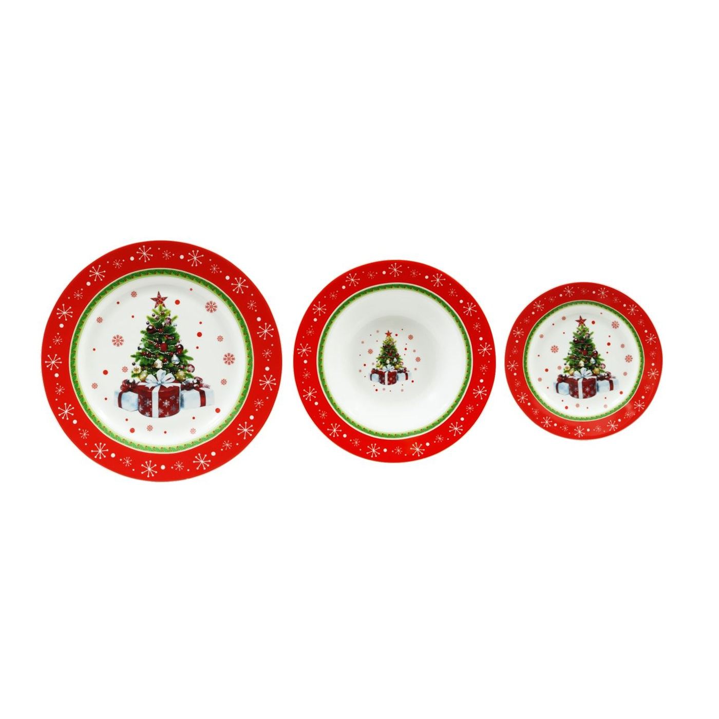 Porcelán tányérkészlet AFFEKDESIGN SANTA LILA 22x19x27cm piros 3db - 2