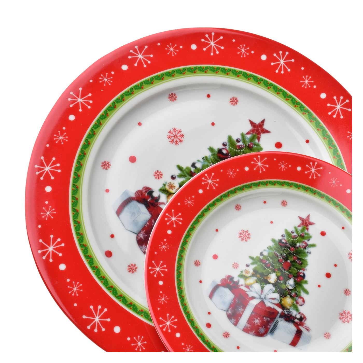 Porcelán tányérkészlet AFFEKDESIGN SANTA LILA 22x19x27cm piros 3db - 4
