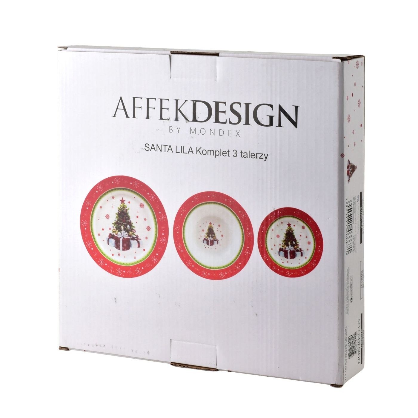 Porcelán tányérkészlet AFFEKDESIGN SANTA LILA 22x19x27cm piros 3db - 5
