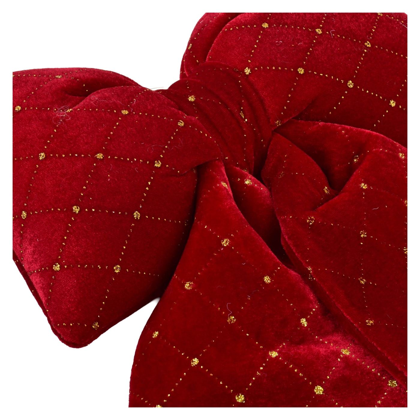 Dekorációs masni SANTA LILA 22x28cm bordó kockás 1db - 3