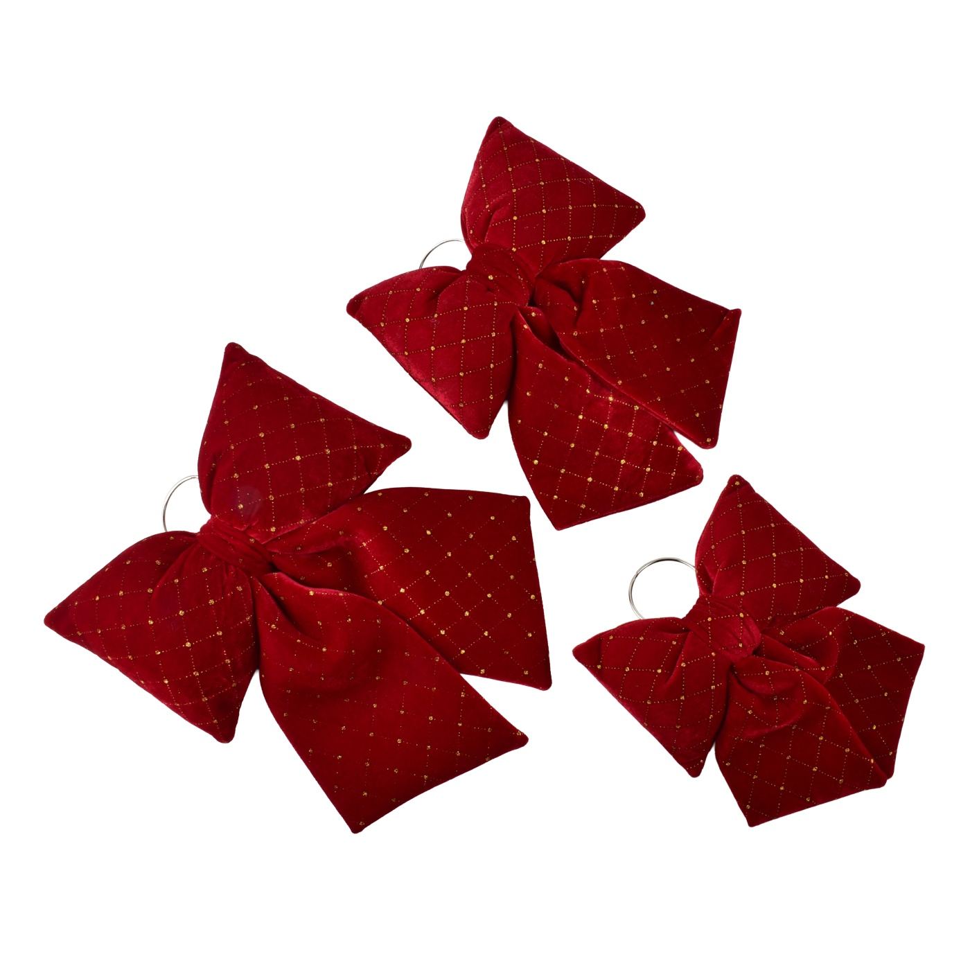 Dekorációs masni SANTA LILA 22x28cm bordó kockás 1db - 4