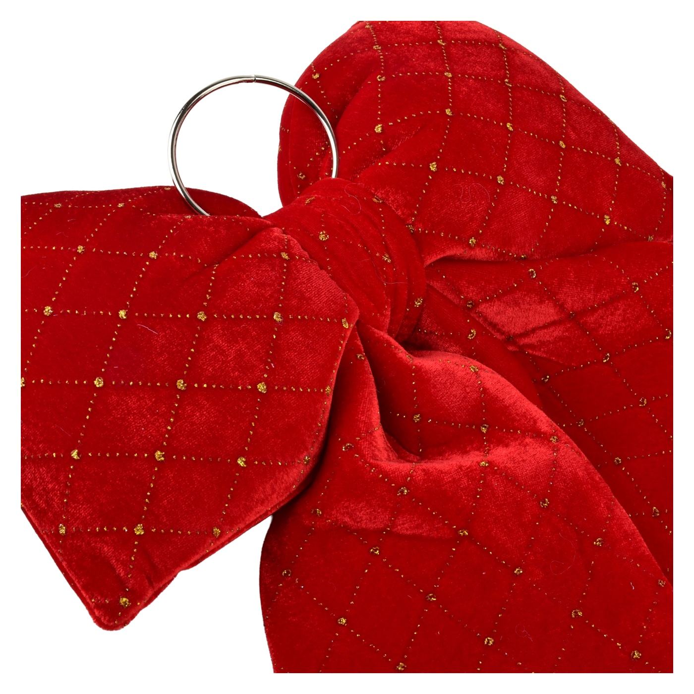 Dekoratív masni Santa Lila Kokarda 25x30cm piros kockás 1db - 3