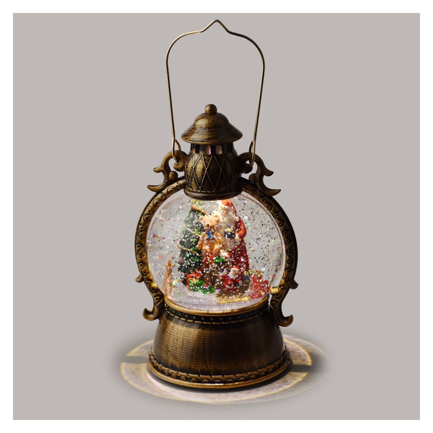 LED karácsonyi dekoráció Santa Lila 12x12x21cm piros 1db - 2