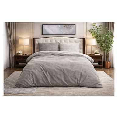Posteljnina Sleeptime Enojna, Bombaž in Poliester, Prani Bombaž Siva Model 140x220