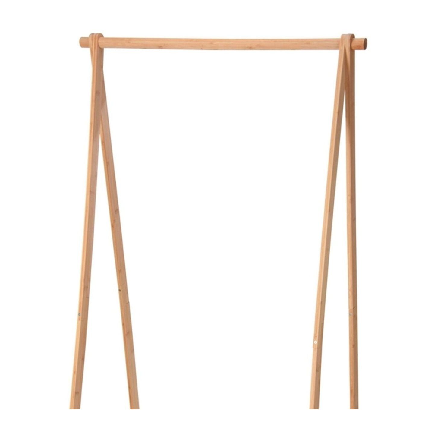 Bambusz ruhaállvány textils polccal, 155x86x57 cm - 5