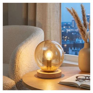 Stolna lampa, medeni hrast
