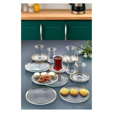 Set de ceai (18 piese), Auriu, Transparent