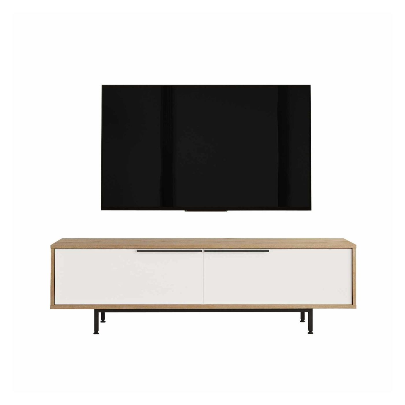 TV állvány, Natúr, Fehér - 4