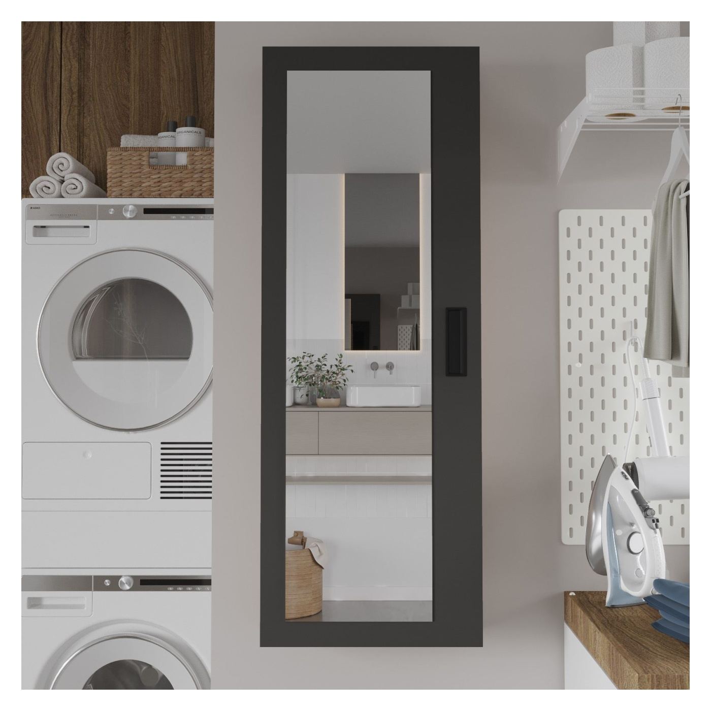 Fürdőszobai polc, Atlantikc Pine, Anthracite - 3