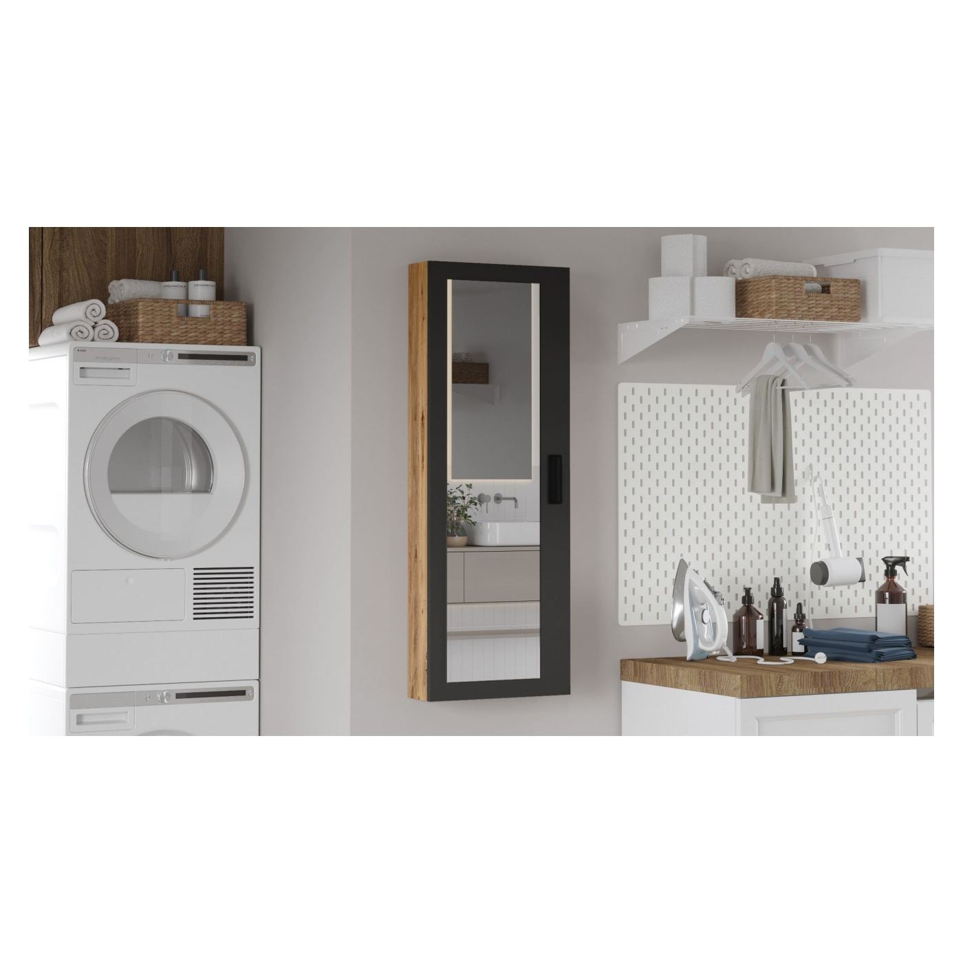Fürdőszobai polc, Atlantikc Pine, Anthracite - 4