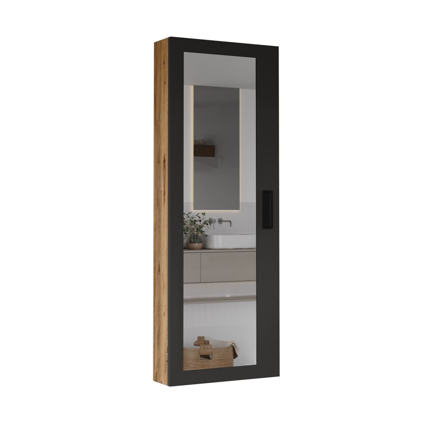 Fürdőszobai polc, Atlantikc Pine, Anthracite - 7